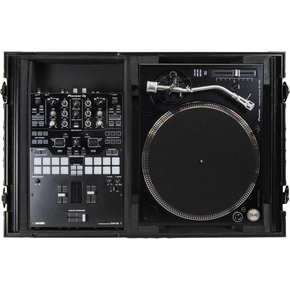 Odyssey Innovative Designs Black Label Universal Single Turntable Coffin with Glide-Style Platform and Wheels