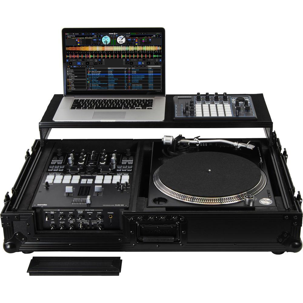 Odyssey Innovative Designs Black Label Universal Single Turntable Coffin with Glide-Style Platform and Wheels