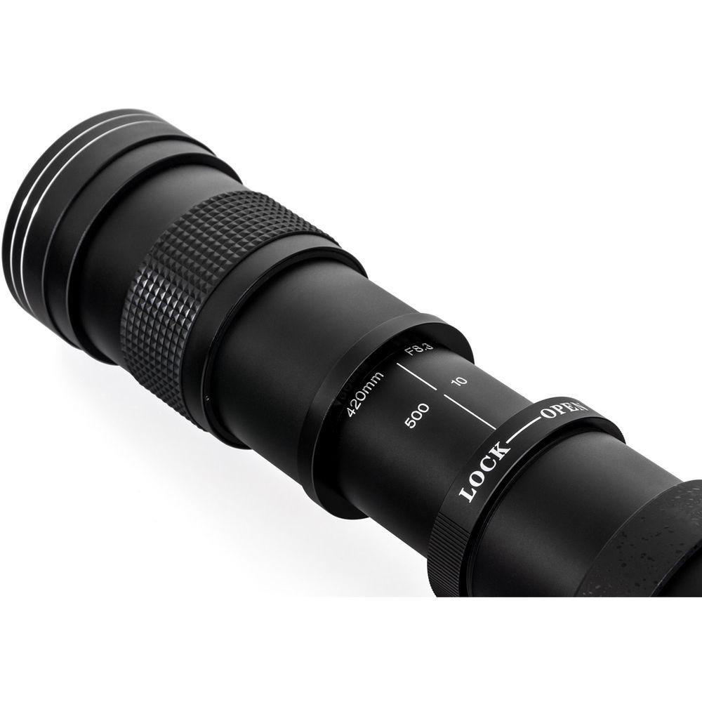 Opteka 420-800mm f 8.3 HD Telephoto Zoom Lens for T Mount