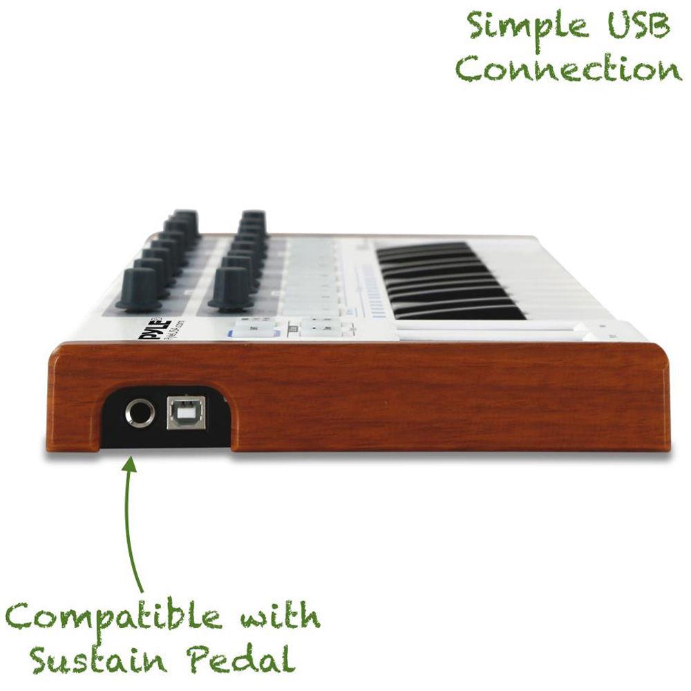 Pyle Pro PMIDIKPD50 MIDI Keyboard System and Digital USB Controller Interface