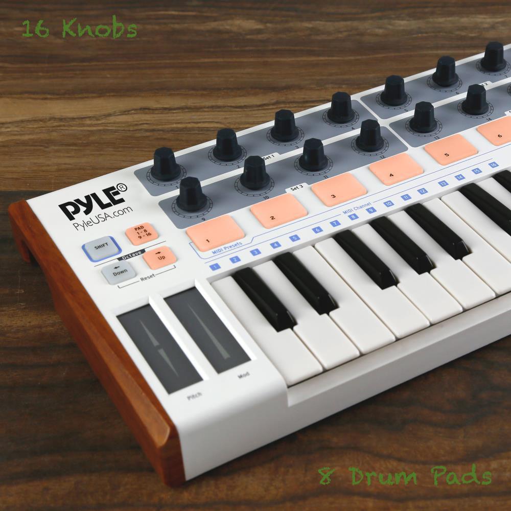 Pyle Pro PMIDIKPD50 MIDI Keyboard System and Digital USB Controller Interface