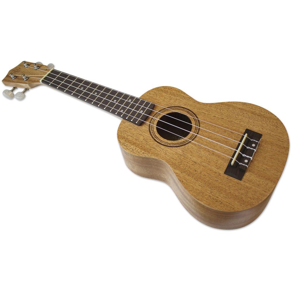 eMedia Music Mahogany Ukulele Pack Soprano Ukulele with Gig Bag, Accessories, and Instructional Materials