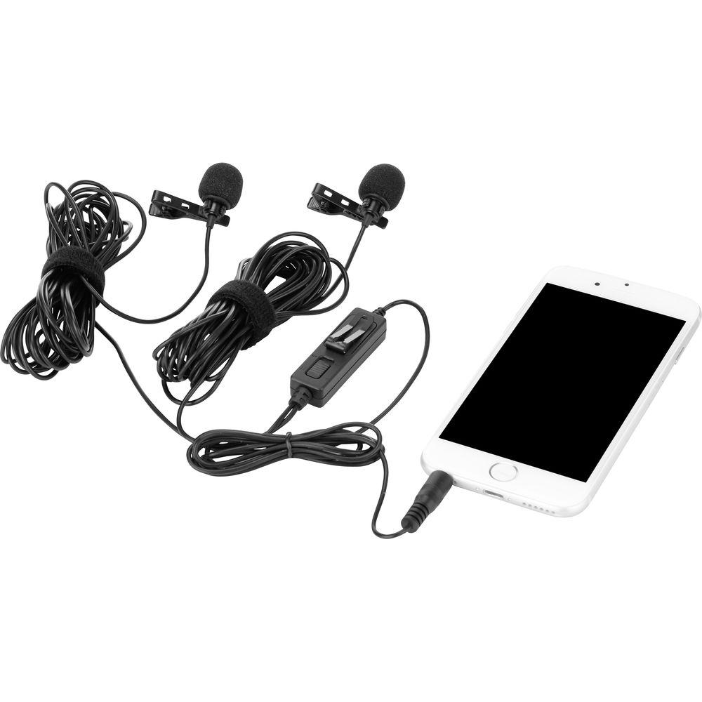 Saramonic LavMicro 2M Dual Omnidirectional Lavalier Microphone for DSLR Camera and Smartphone