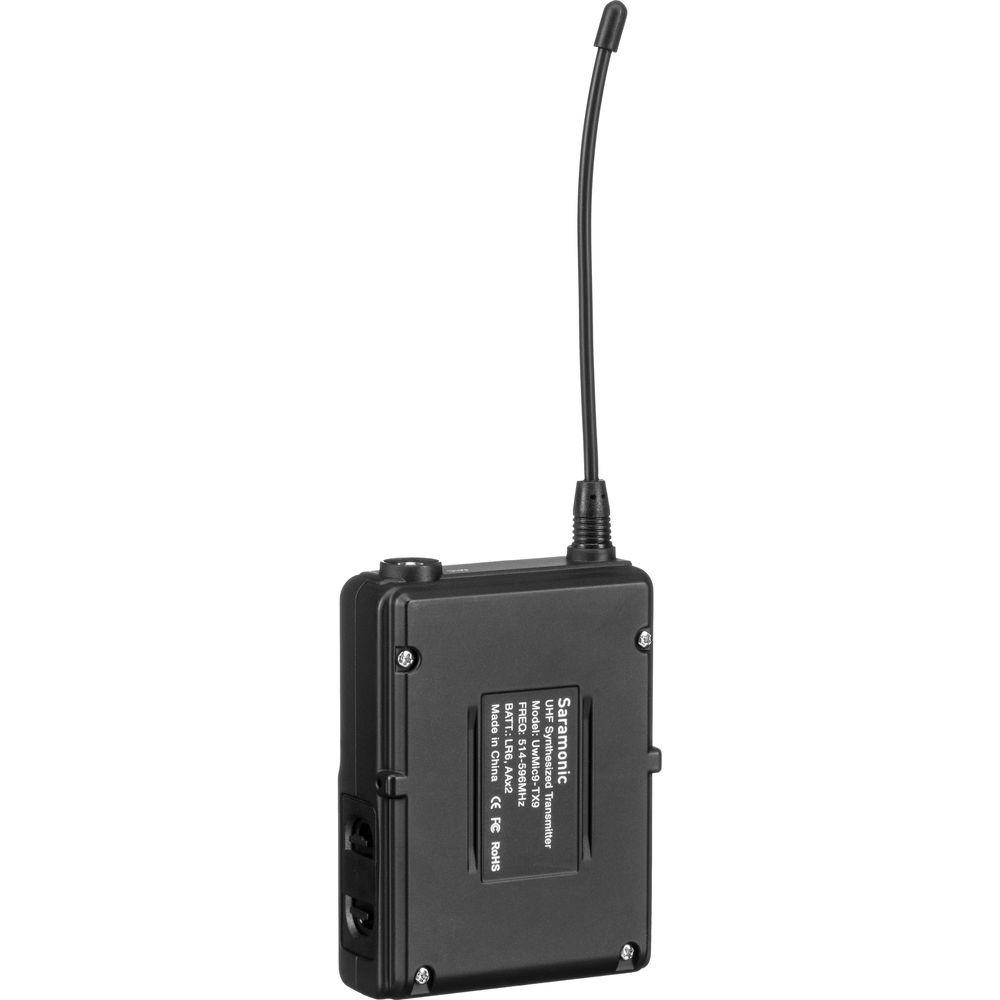 Saramonic TX9 96-Channel Digital UHF Wireless Bodypack Transmitter with Lavalier Mic