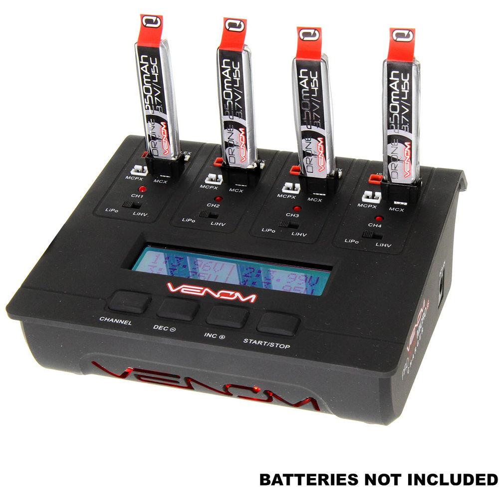 Venom Group Pro Quad Micro 1S 4-Channel AC DC LiPo & LiHV Battery Charger