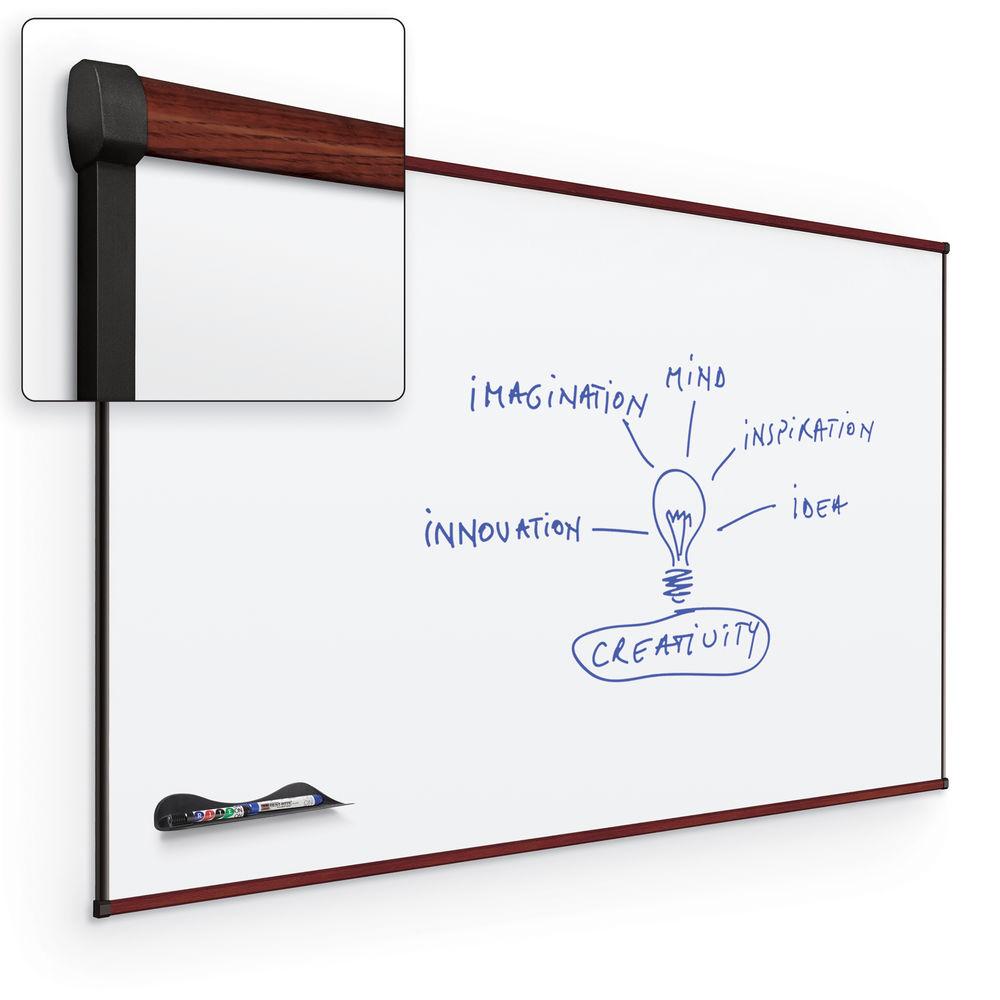 Best Rite Porcelain Steel Whiteboard with Mahogany Origin Trim