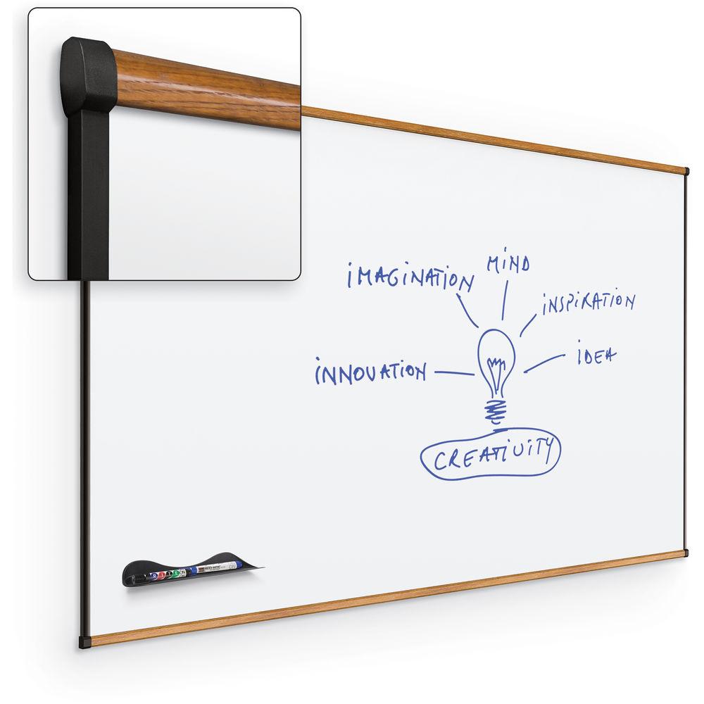 Best Rite Porcelain Steel Whiteboard with Medium Oak Origin Trim