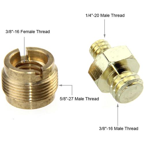 CAMVATE 3 8"-16 To 5 8"-27 And 1 4"-20 To 3 8"-16 Screw Adapter Set