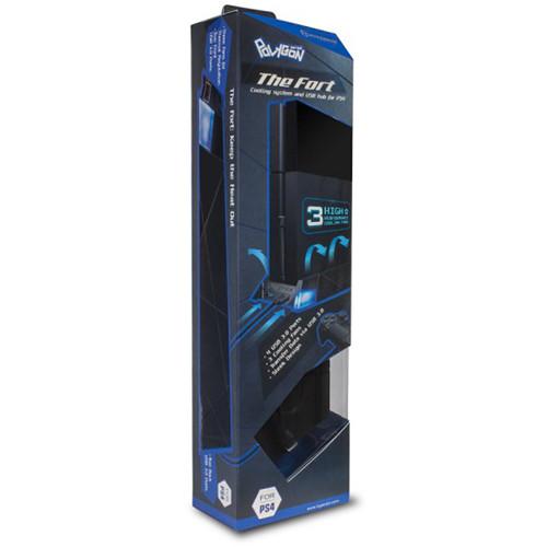 HYPERKIN Polygon The Fort Vertical Cooling Stand with 4-Port USB 3.1 Gen 1 Hub for PS4