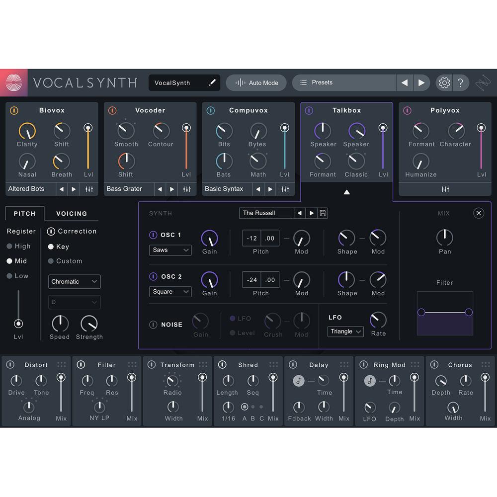 iZotope VocalSynth 2 - Vocal Resynthesis and Harmony Generation Software