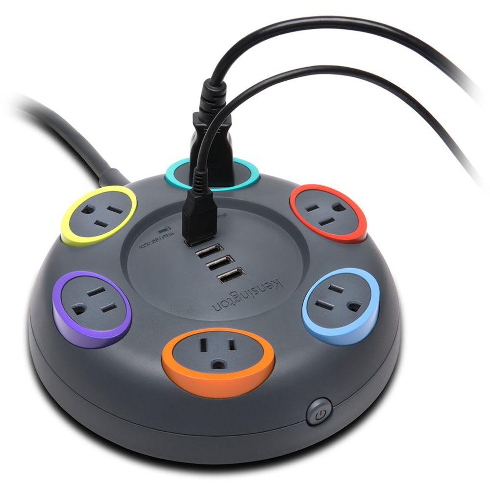 Kensington SmartSockets Tabletop 6-Outlet Surge Protector with USB