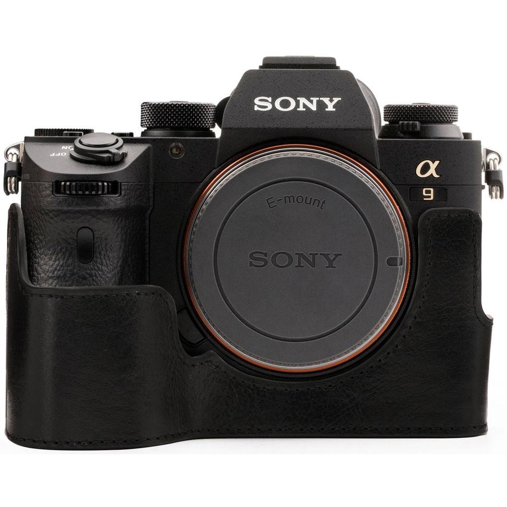 MegaGear Ever Ready Genuine Leather Camera Half Case and Strap for Sony Alpha a7 III, a7R III, a9