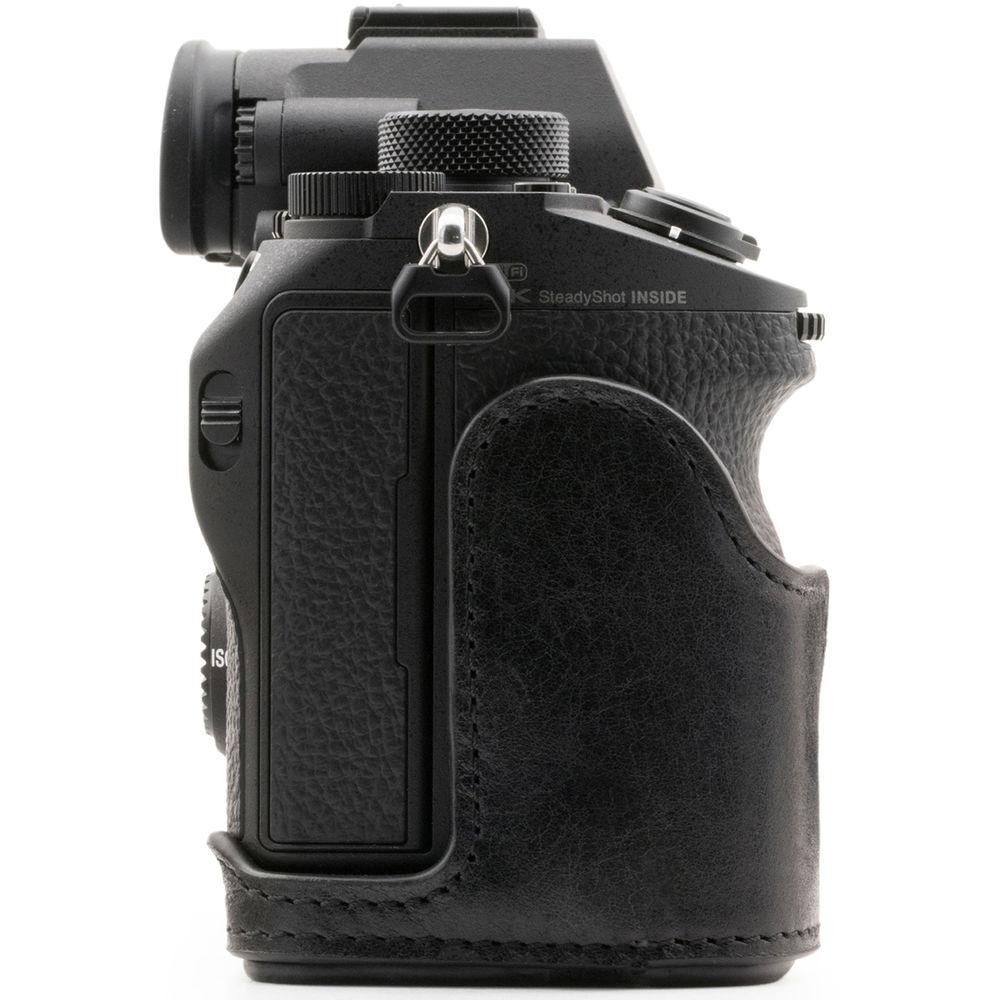 MegaGear Ever Ready Genuine Leather Camera Half Case and Strap for Sony Alpha a7 III, a7R III, a9