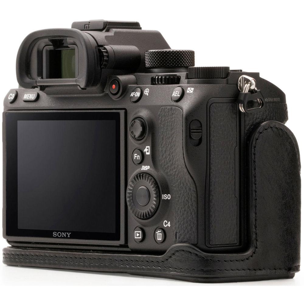 MegaGear Ever Ready Genuine Leather Camera Half Case and Strap for Sony Alpha a7 III, a7R III, a9