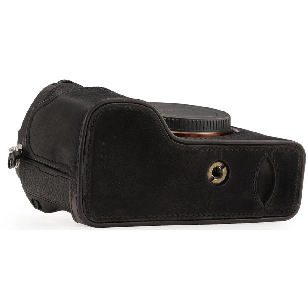 MegaGear Ever Ready Genuine Leather Camera Half Case and Strap for Sony Alpha a7 III, a7R III, a9