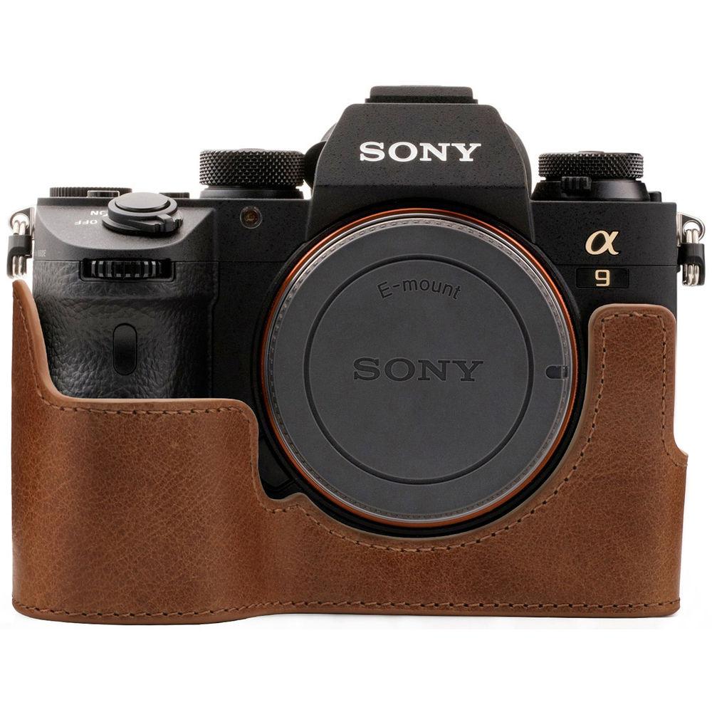 MegaGear Ever Ready Genuine Leather Camera Half Case and Strap for Sony Alpha a7 III, a7R III, a9