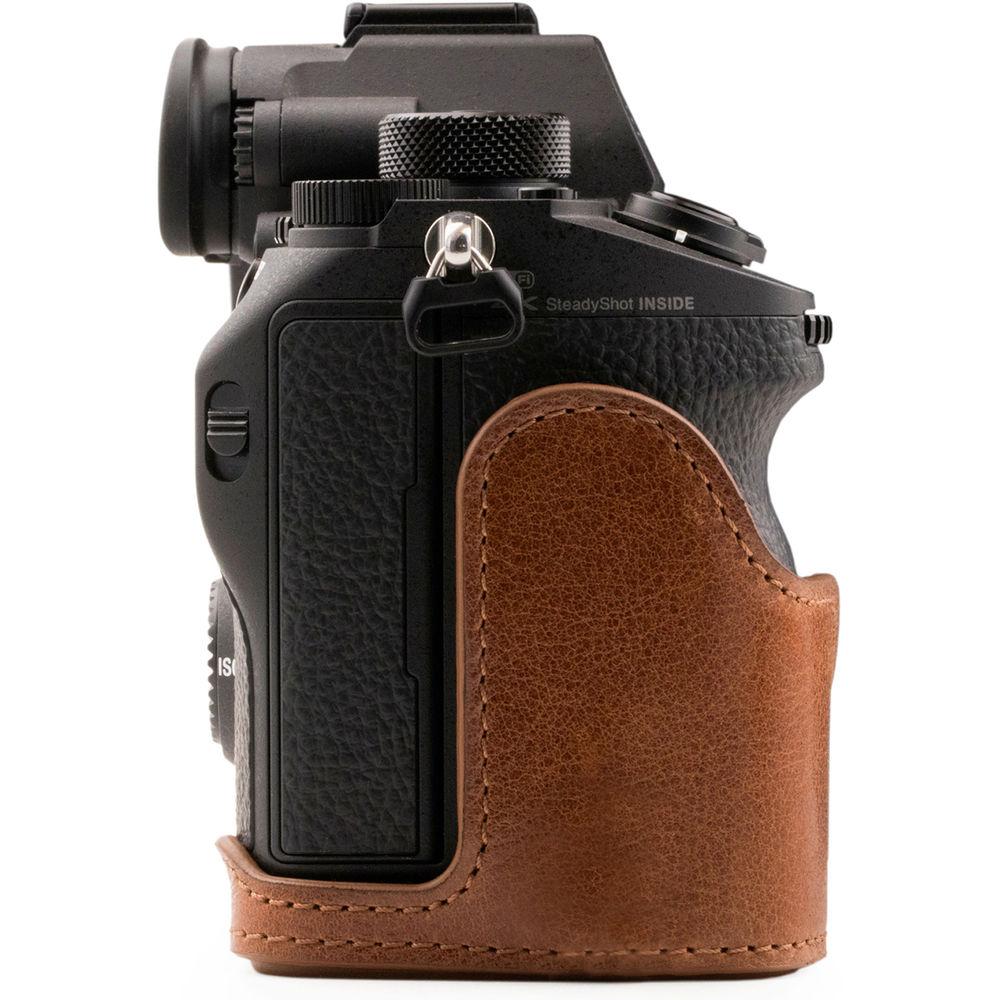 MegaGear Ever Ready Genuine Leather Camera Half Case and Strap for Sony Alpha a7 III, a7R III, a9