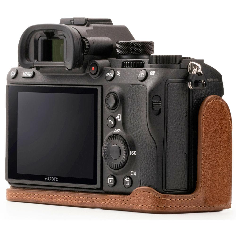 MegaGear Ever Ready Genuine Leather Camera Half Case and Strap for Sony Alpha a7 III, a7R III, a9
