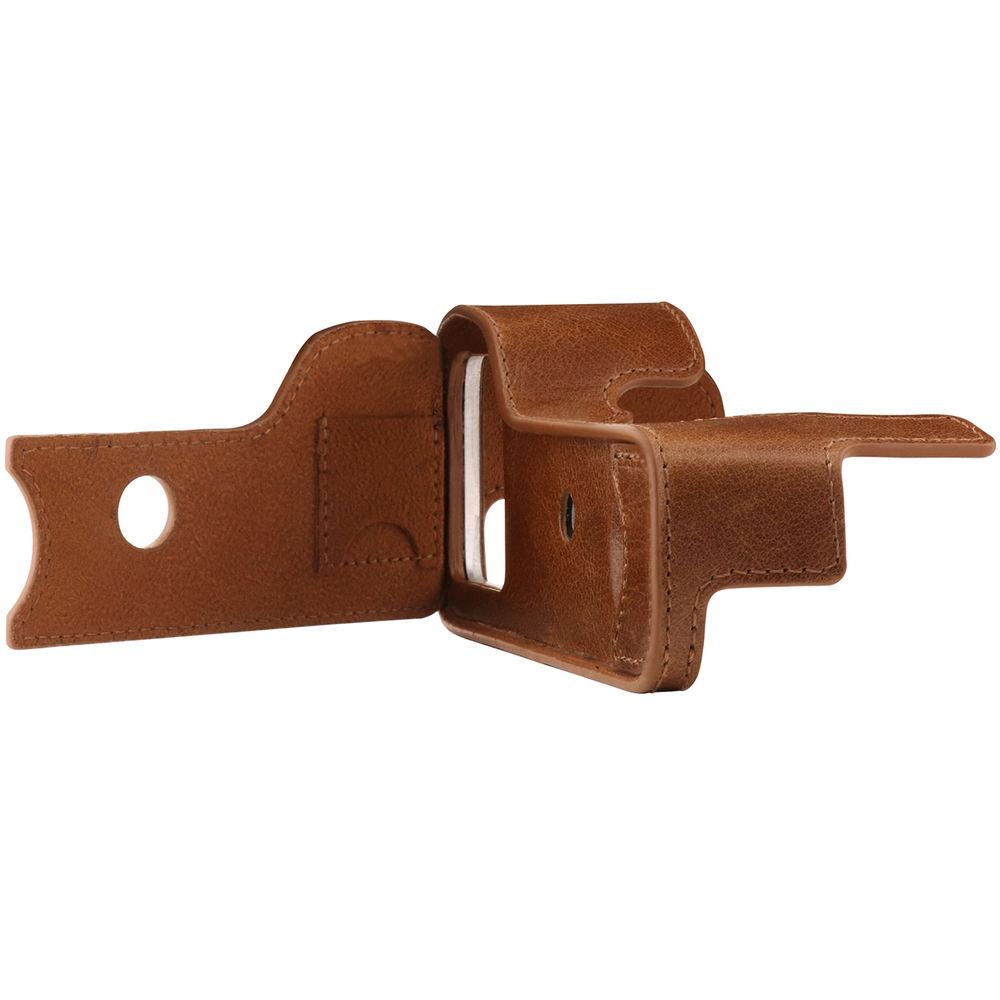 MegaGear Ever Ready Genuine Leather Camera Half Case and Strap for Sony Alpha a7 III, a7R III, a9