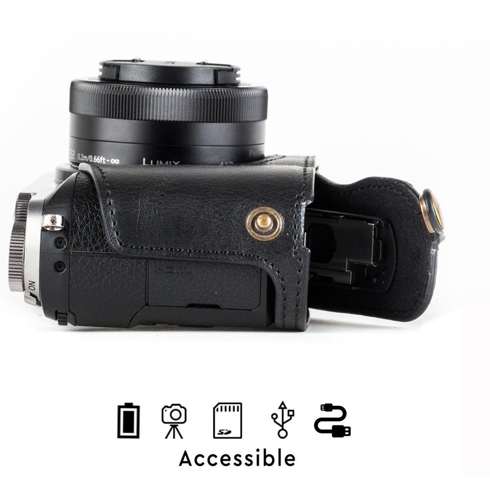MegaGear Ever Ready Leather Camera Case for Panasonic Lumix DMC-GX85, GX80 with 12-32mm Lens