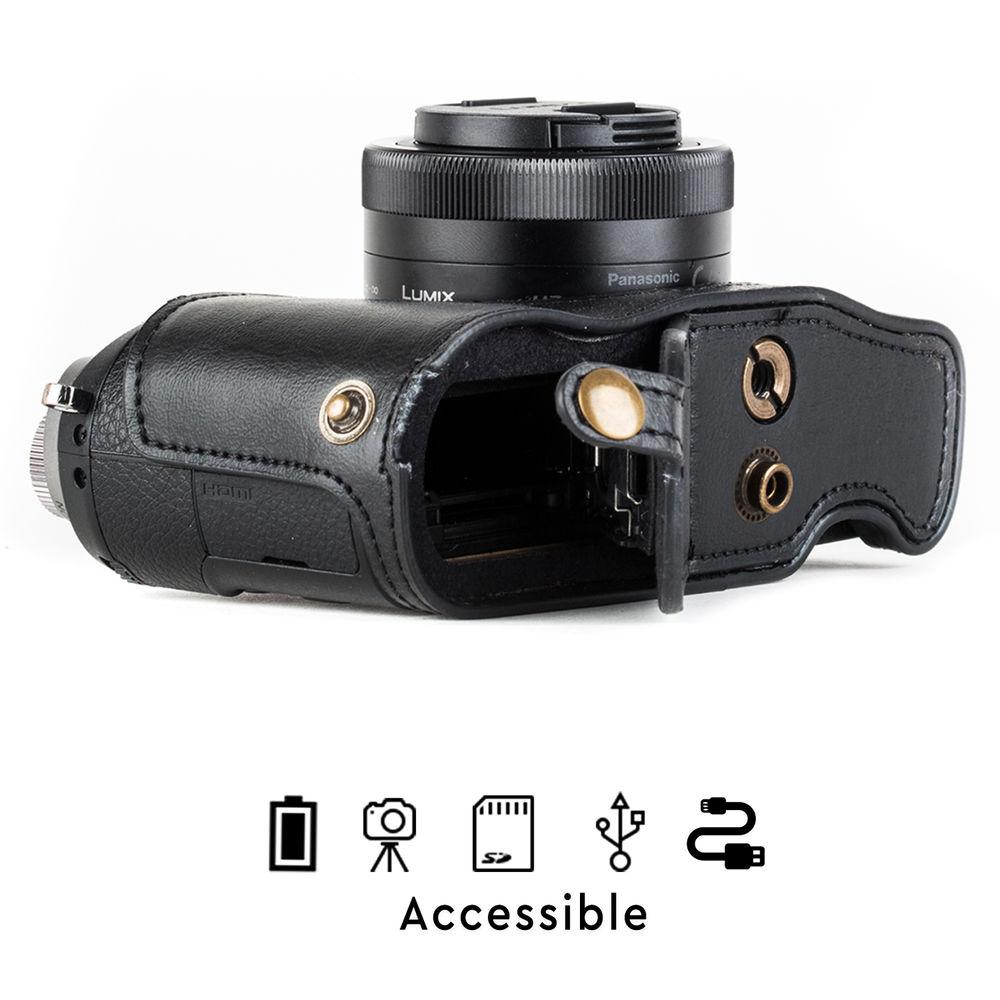 MegaGear Ever Ready Leather Camera Case for Panasonic Lumix DMC-GX85, GX80 with 12-32mm Lens
