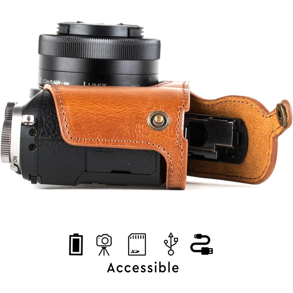 MegaGear Ever Ready Leather Camera Case for Panasonic Lumix DMC-GX85, GX80 with 12-32mm Lens