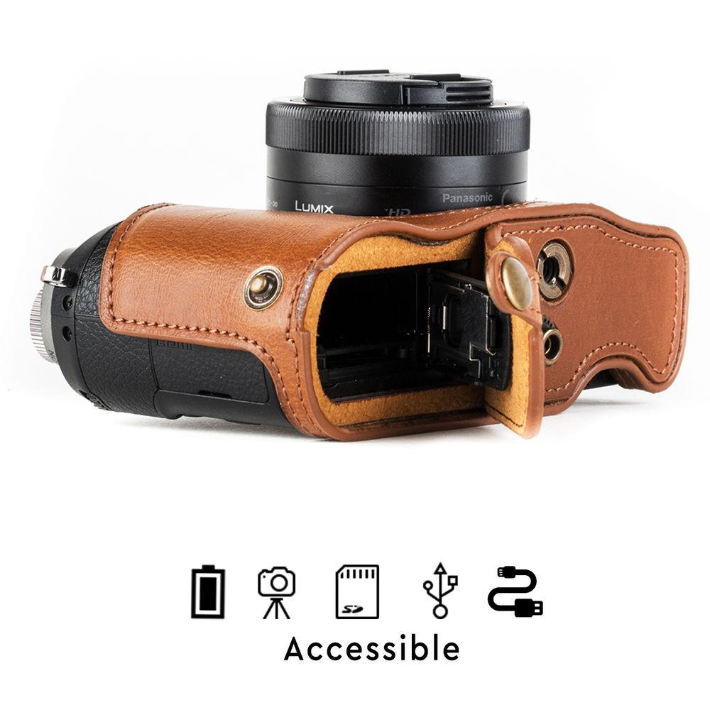 MegaGear Ever Ready Leather Camera Case for Panasonic Lumix DMC-GX85, GX80 with 12-32mm Lens
