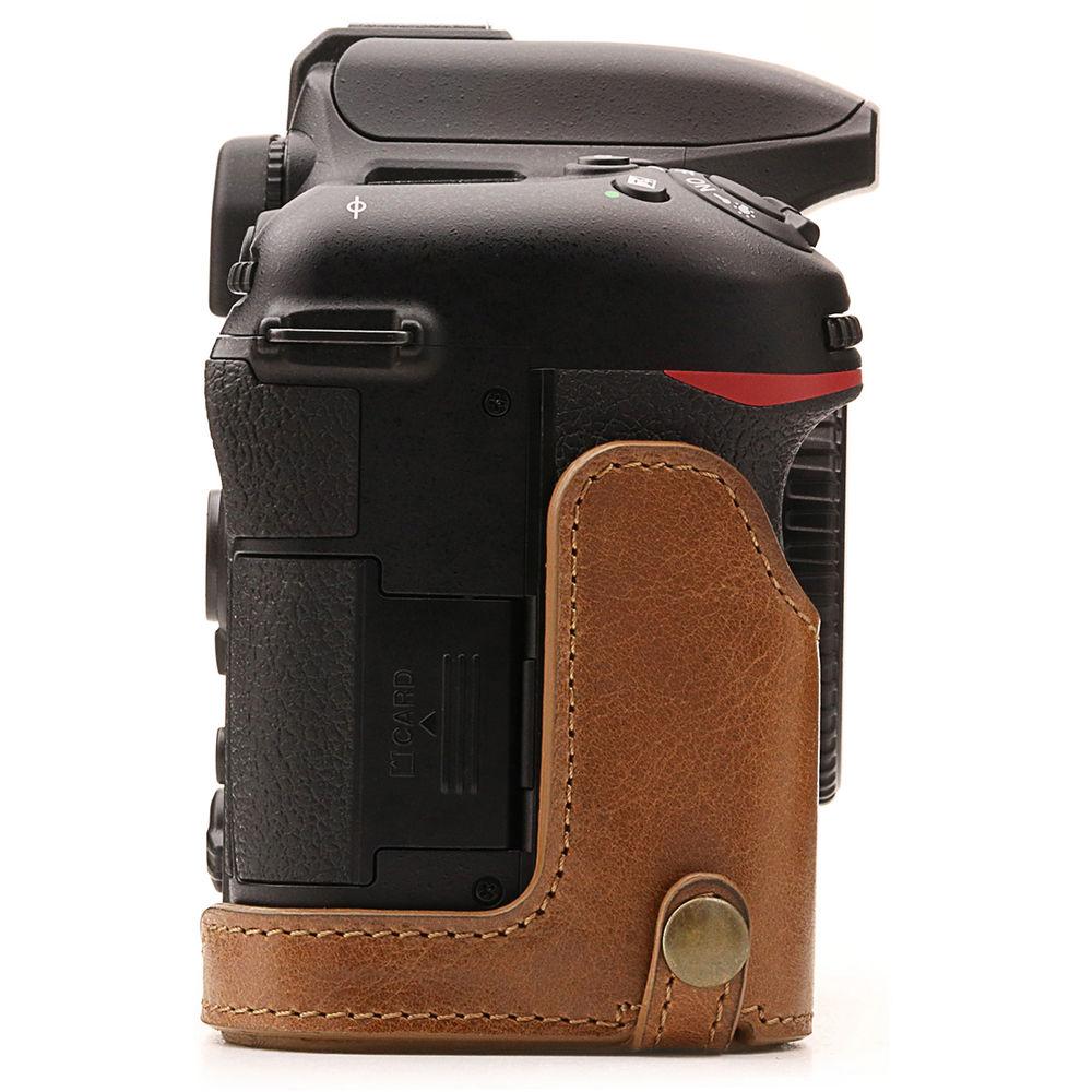 MegaGear Nikon D7500 Ever Ready Genuine Leather Half Case and Strap