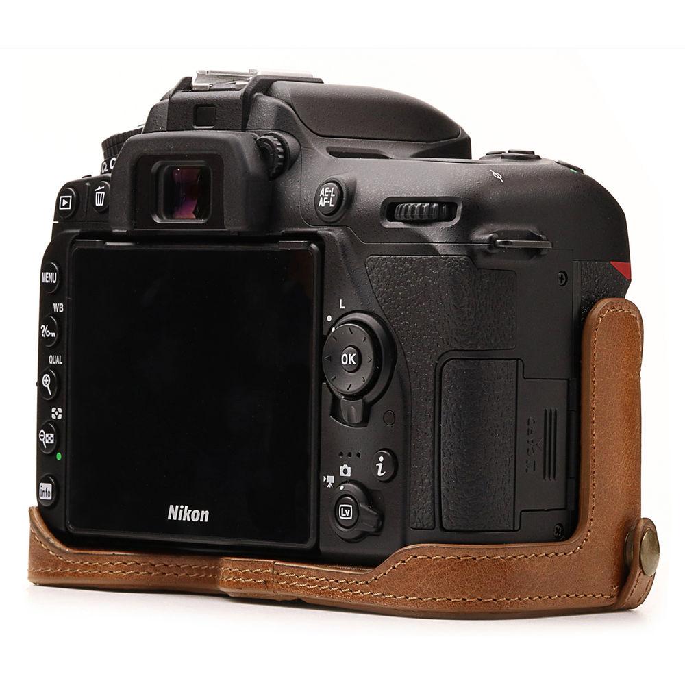 MegaGear Nikon D7500 Ever Ready Genuine Leather Half Case and Strap