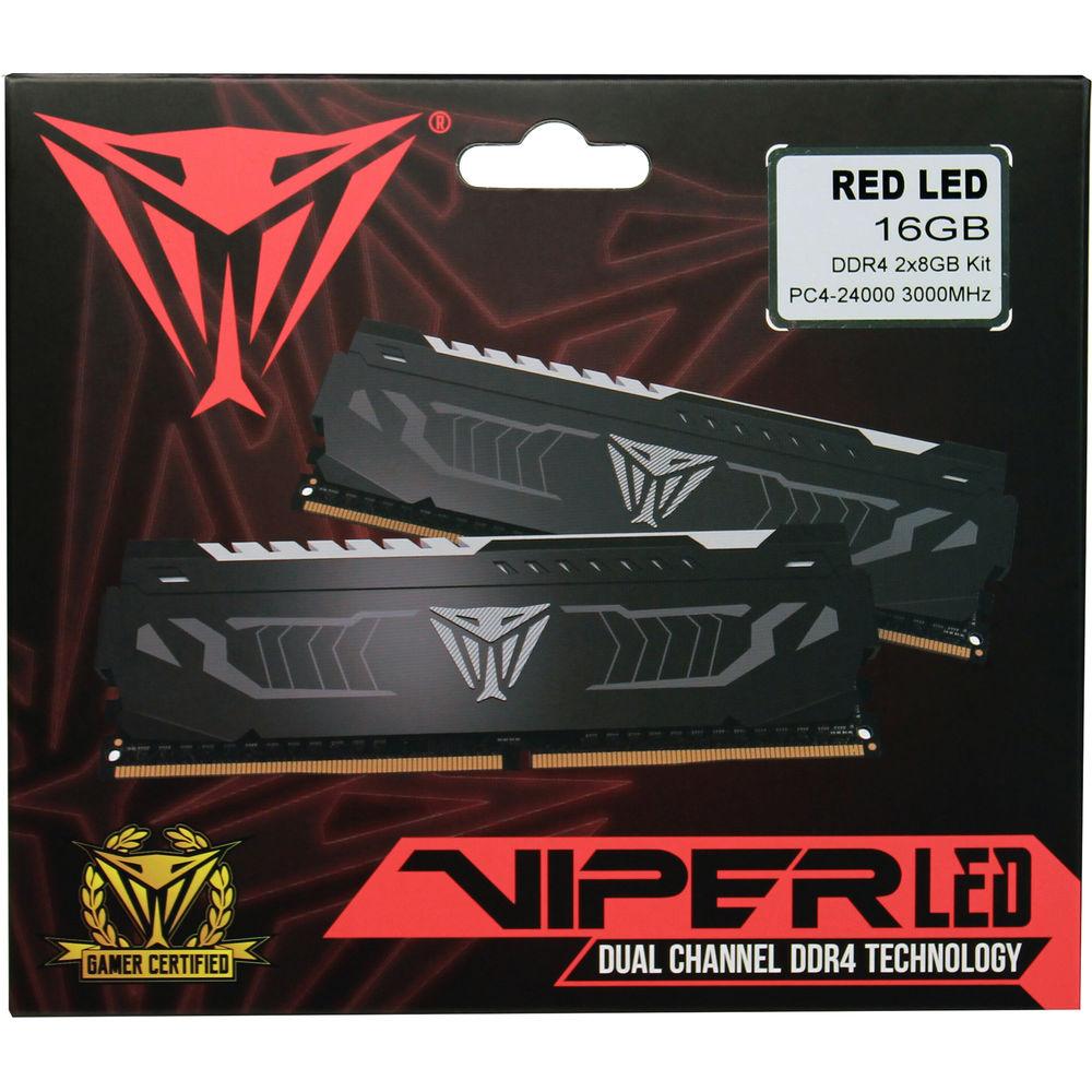Patriot 16GB Viper Red LED Series DDR4 3000 MHz DIMM Memory Kit