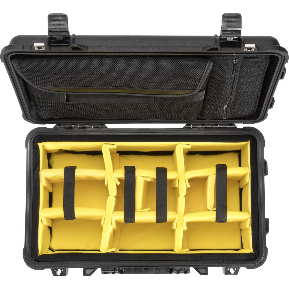 Pelican 1510SC Studio Case with Lid Organizer and Yellow Divider Set