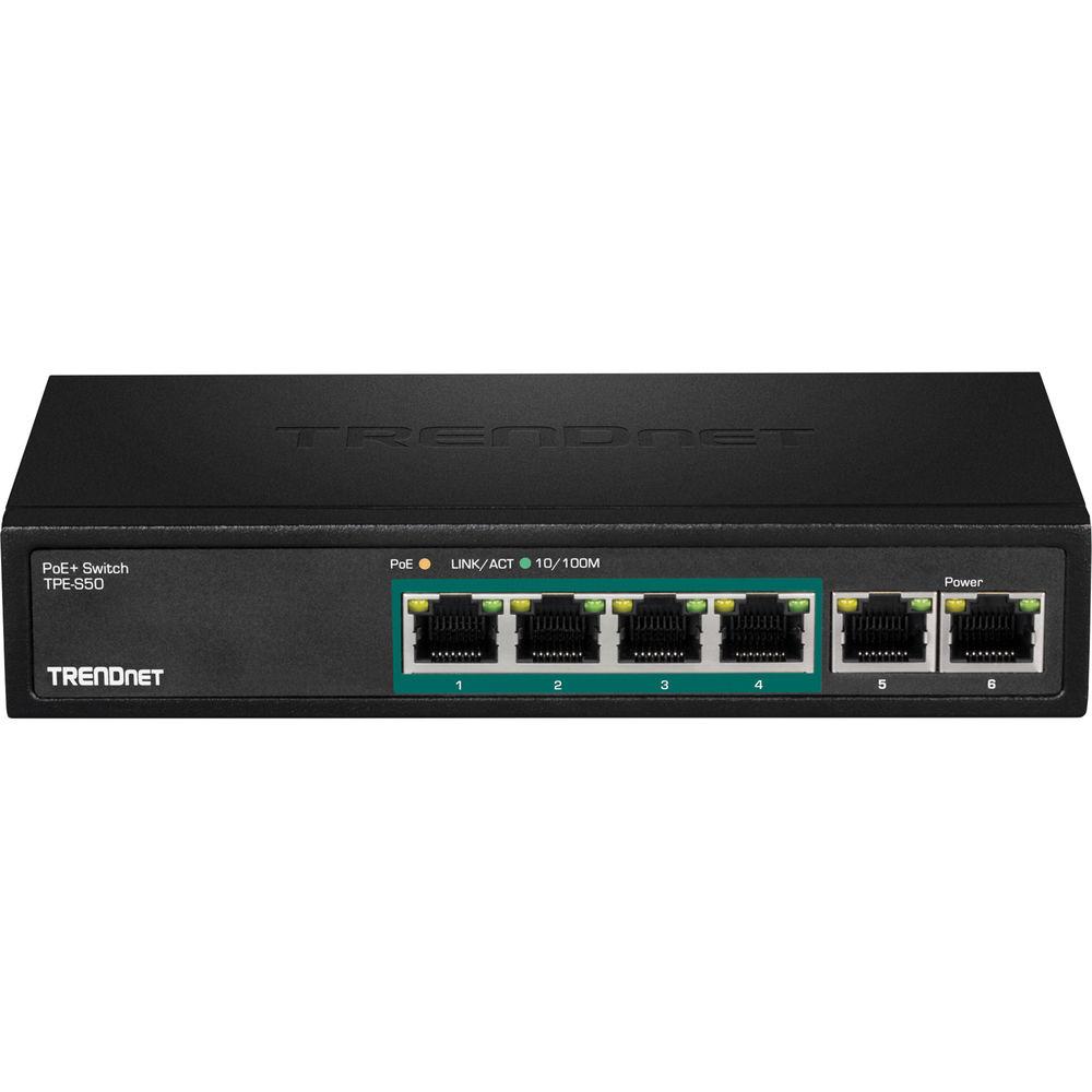 TRENDnet TPE-S50 6-Port Fast Ethernet PoE Switch