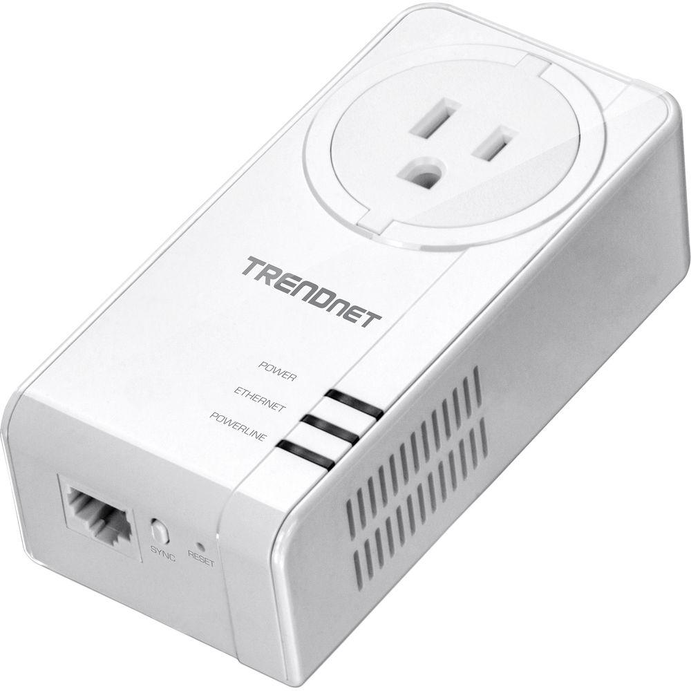 TRENDnet TPL-423E2K Powerline 1300 AV2 Adapter Kit with Built-In Outlet, TRENDnet, TPL-423E2K, Powerline, 1300, AV2, Adapter, Kit, with, Built-In, Outlet