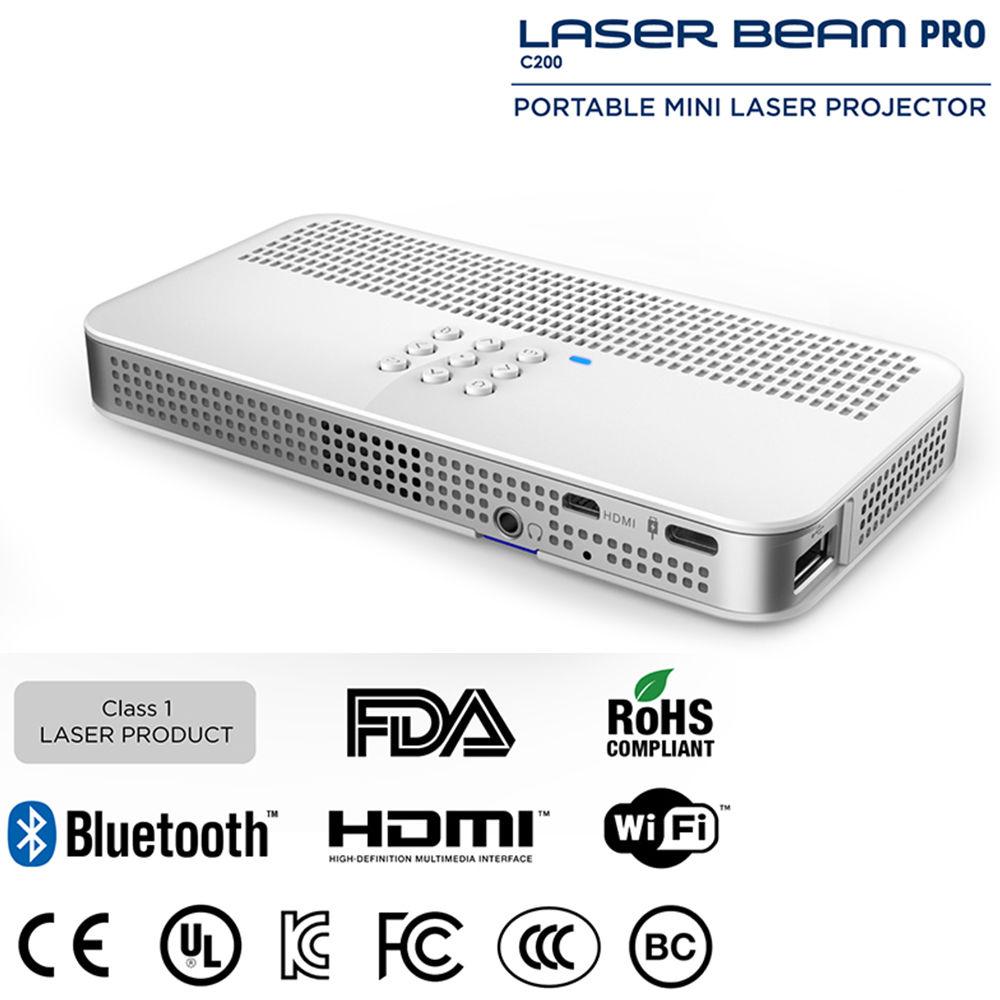 UO Smart Beam Laser Beam Pro C200 200-Lumen WXGA Pico Projector with Wi-Fi