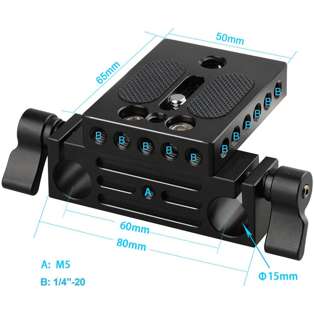 CAMVATE Baseplate with Railblock for 15mm LWS Rods