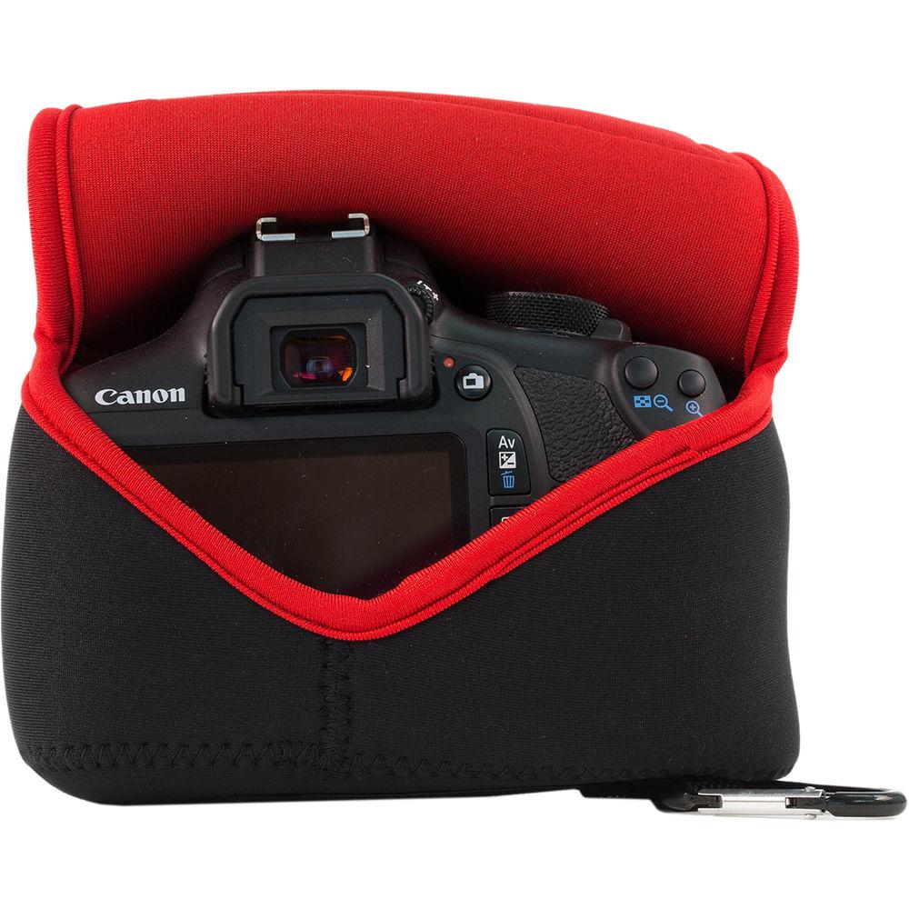 MegaGear MG089 Ultra Light Neoprene Case with Carabiner for Canon Rebel T7i, T6, T5i, SL1 with 18-55mm