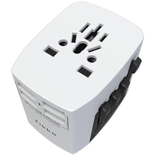 Zikko 25W 4-Port USB Type-A Worldwide Travel Adapter, Zikko, 25W, 4-Port, USB, Type-A, Worldwide, Travel, Adapter