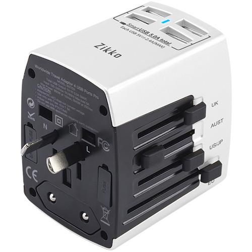 Zikko 25W 4-Port USB Type-A Worldwide Travel Adapter