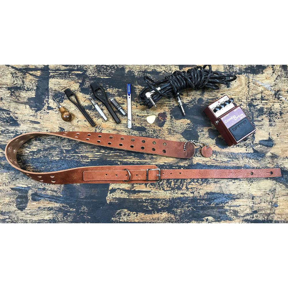 Funk Plus Double Hole Genuine Premium Leather Guitar Strap with Buckle