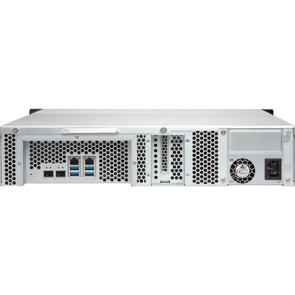 QNAP 2U 12-Bay Nas Quad Core 1.7Ghz 4GB DDR3 Ram 2 X 10Gbe Sfp 2 X Gbe Single Power Supply