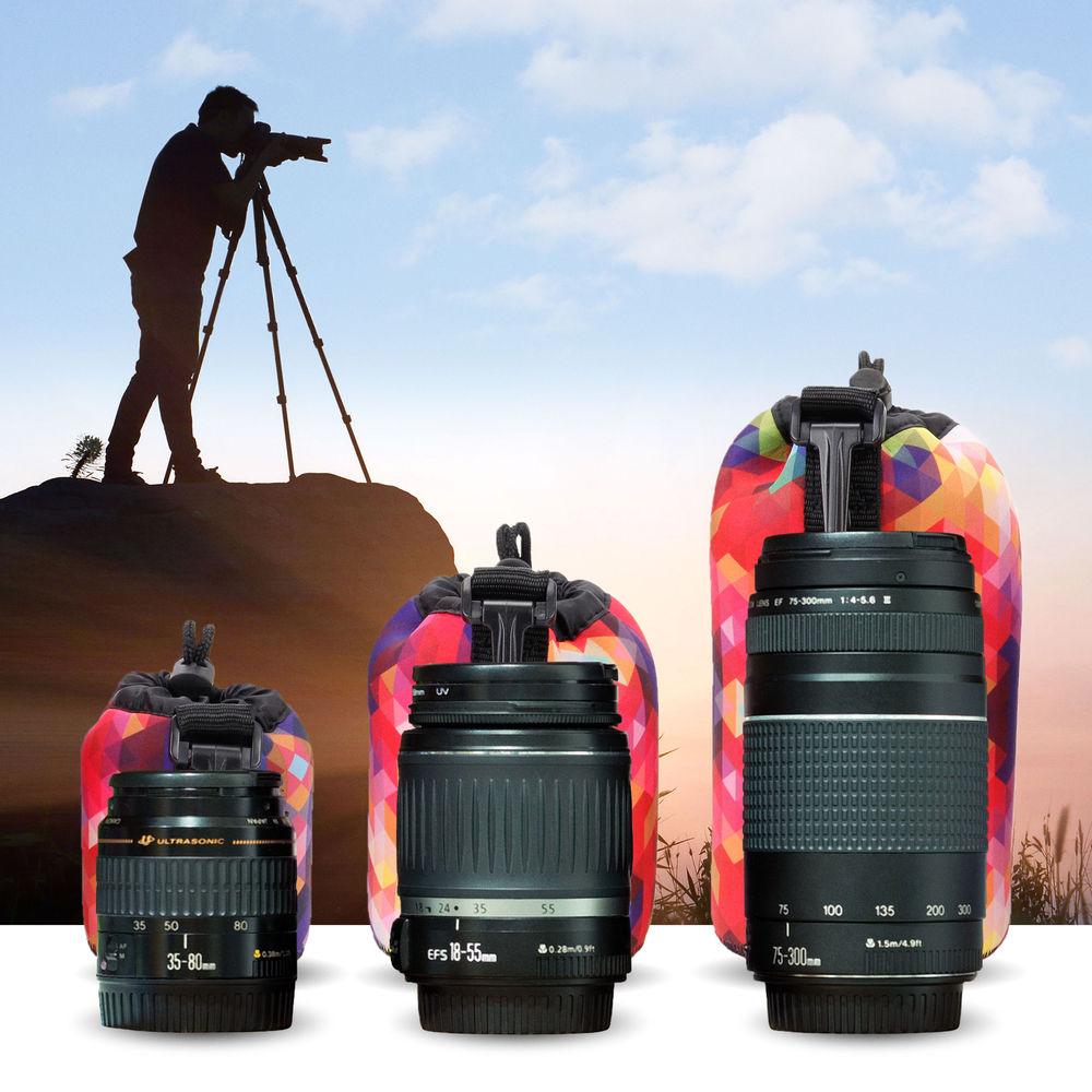 USA GEAR FlexARMOR FlexSLEEVE Lens Pouch Case Set