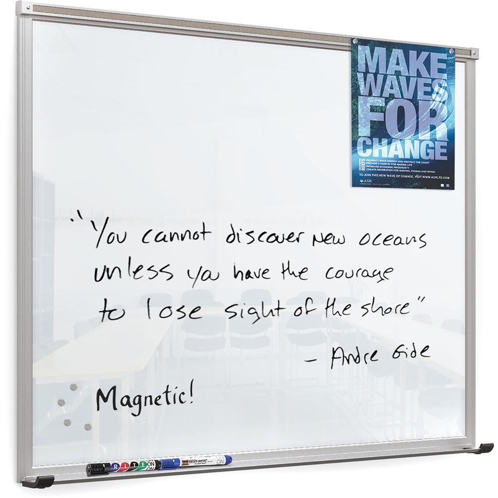Balt Framed Magnetic Glass Dry Erase Whiteboard