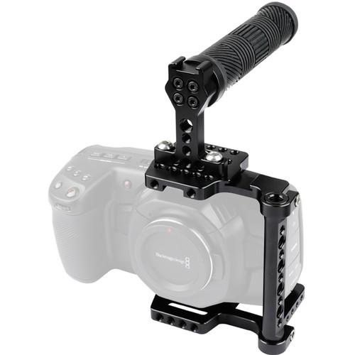 CAMVATE Cage Kit with Rubber Top Handle for Blackmagic Pocket Cinema Camera 4K