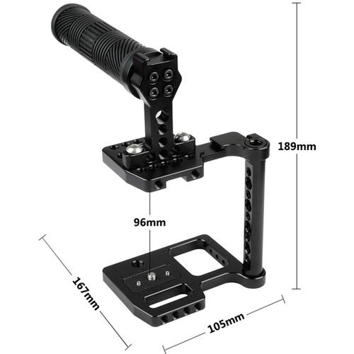 CAMVATE Cage Kit with Rubber Top Handle for Blackmagic Pocket Cinema Camera 4K