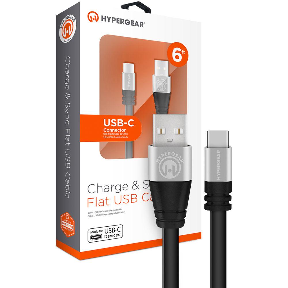 HyperGear Flexi USB 2.0 Type-A to USB Type-C Charge & Sync Flat USB Cable