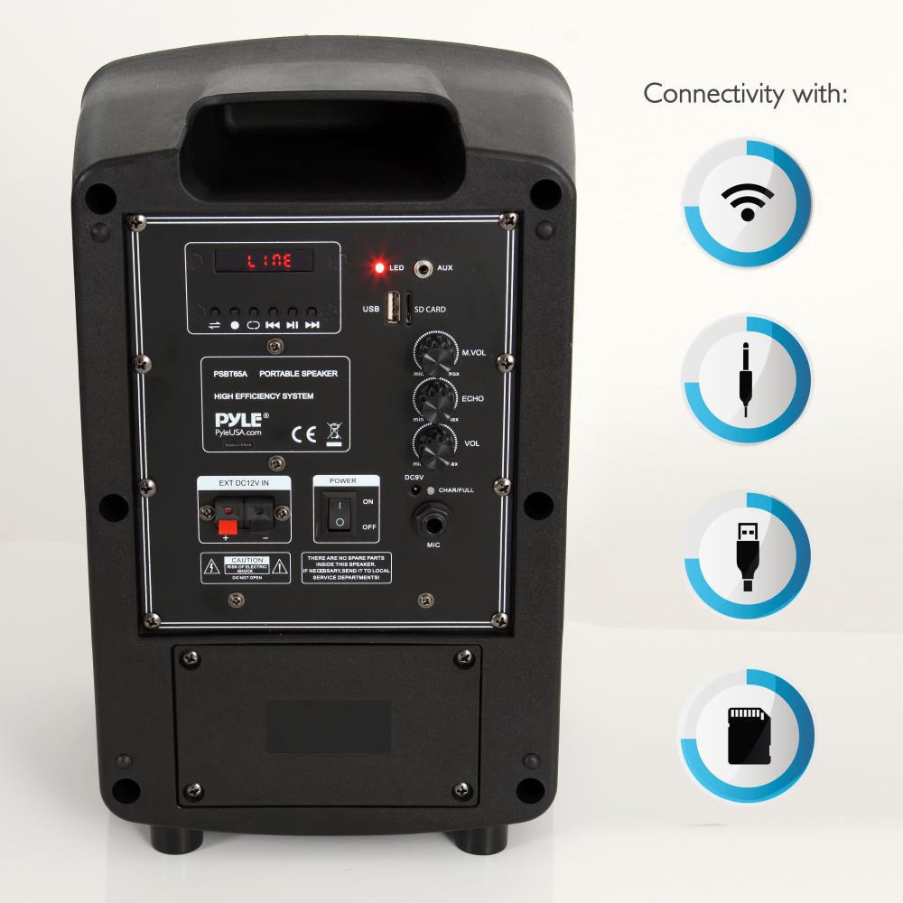Pyle Pro PSBT65A Portable 6.5" 2-Way 600W Wireless and Bluetooth-Enabled Karaoke PA System