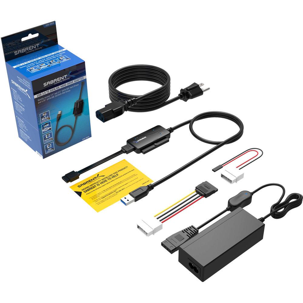 Sabrent USB 3.0 to SATA IDE 2.5 3.5 5.25" HDD Converter Cable with Power Supply