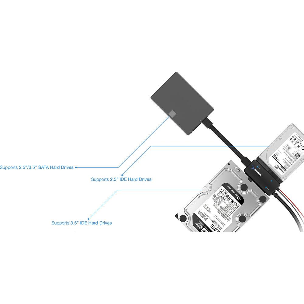 Sabrent USB 3.0 to SATA IDE 2.5 3.5 5.25" HDD Converter Cable with Power Supply