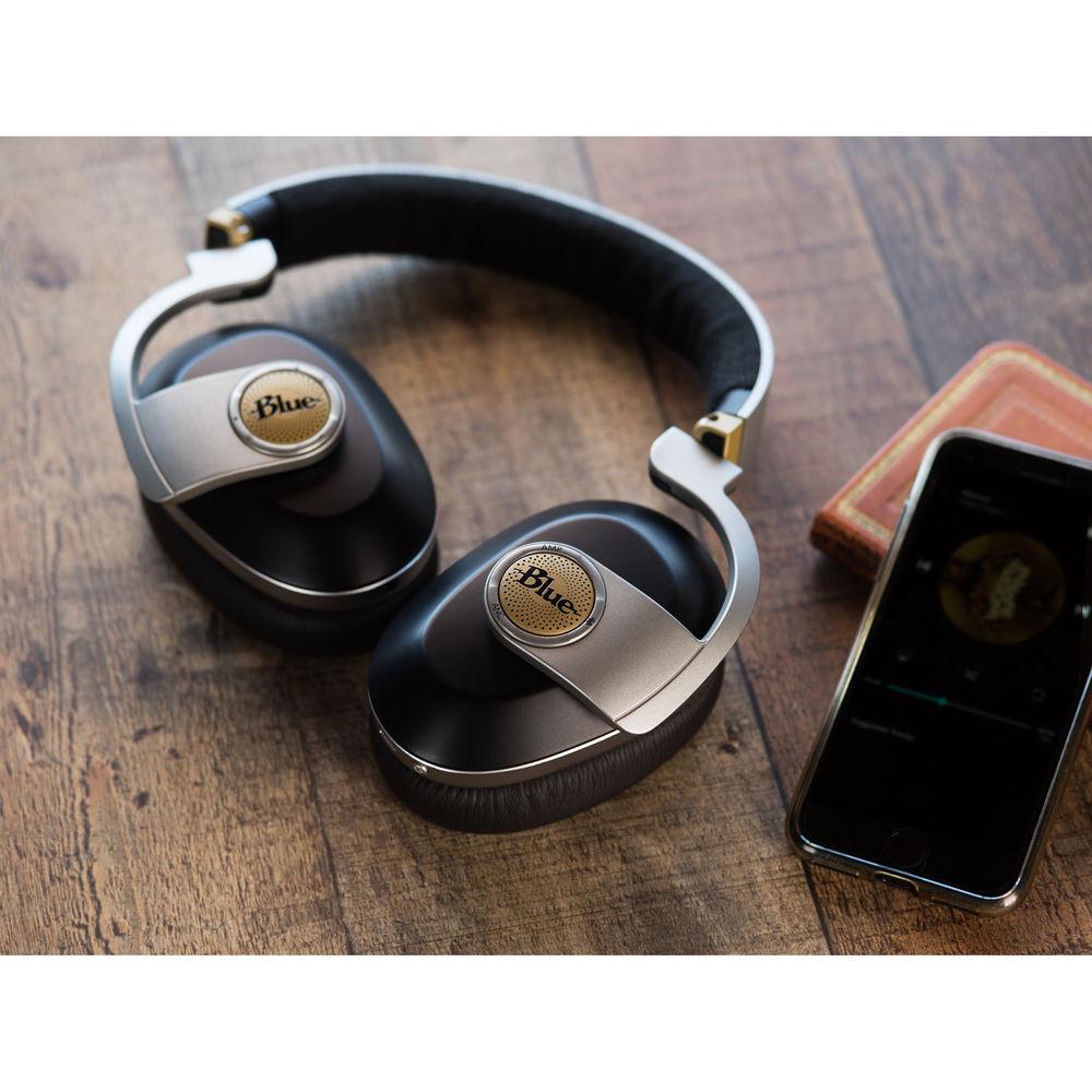 Blue Satellite Wireless Headphones with Active Noise Cancellation