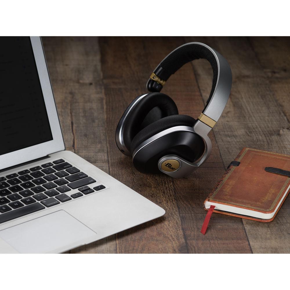 Blue Satellite Wireless Headphones with Active Noise Cancellation